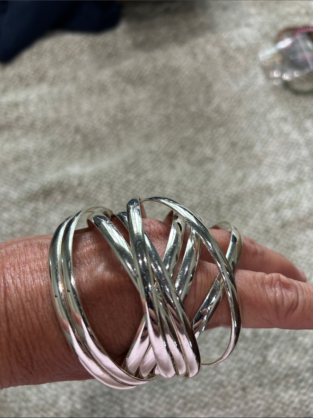 Silver Multi-Band Statement Bracelet - Women Jewelry